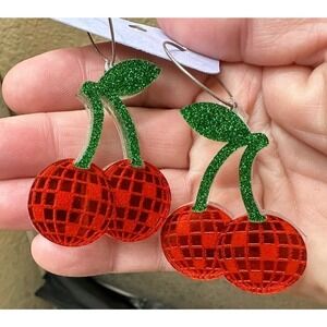🌺 Disco Cherry Earrings
